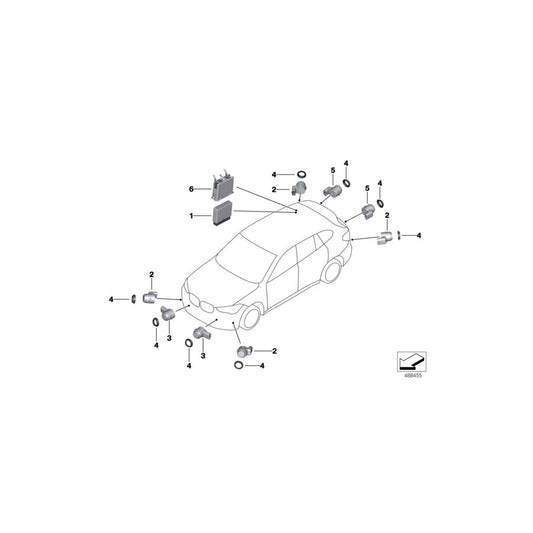 Genuine BMW 66208090824 F39 Ultrasonic Sensor, Frozen Gray WU83 (Inc. X2 25dX, X2 25iX & X2 M35iX) | ML Performance US Car Parts