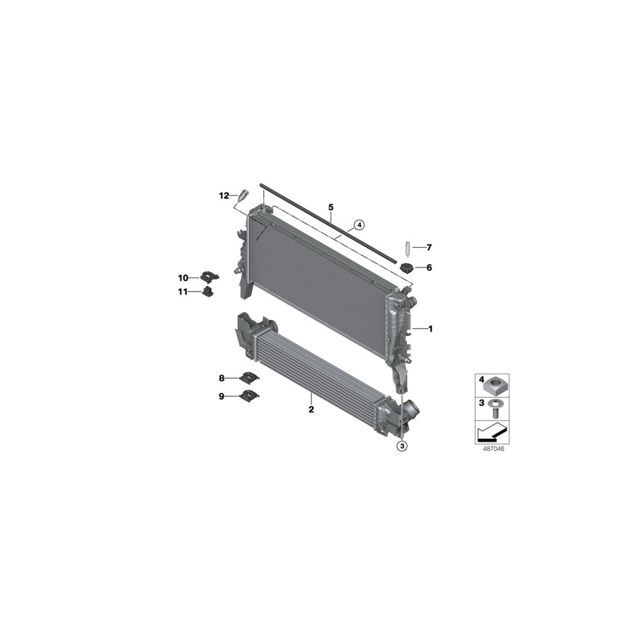Genuine BMW Mini 17117617617 F40 F45 Cooling Module Bearing, Upper (Inc. X1 20i) | ML Performance US Car Parts