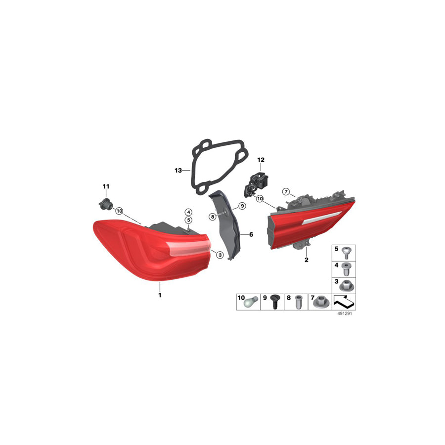 Genuine BMW 63217489480 F39 Bulb Socket,Rear Light In Trunk Lid,Rght (Inc. X2 18i, X2 20i & X2 25dX) | ML Performance US