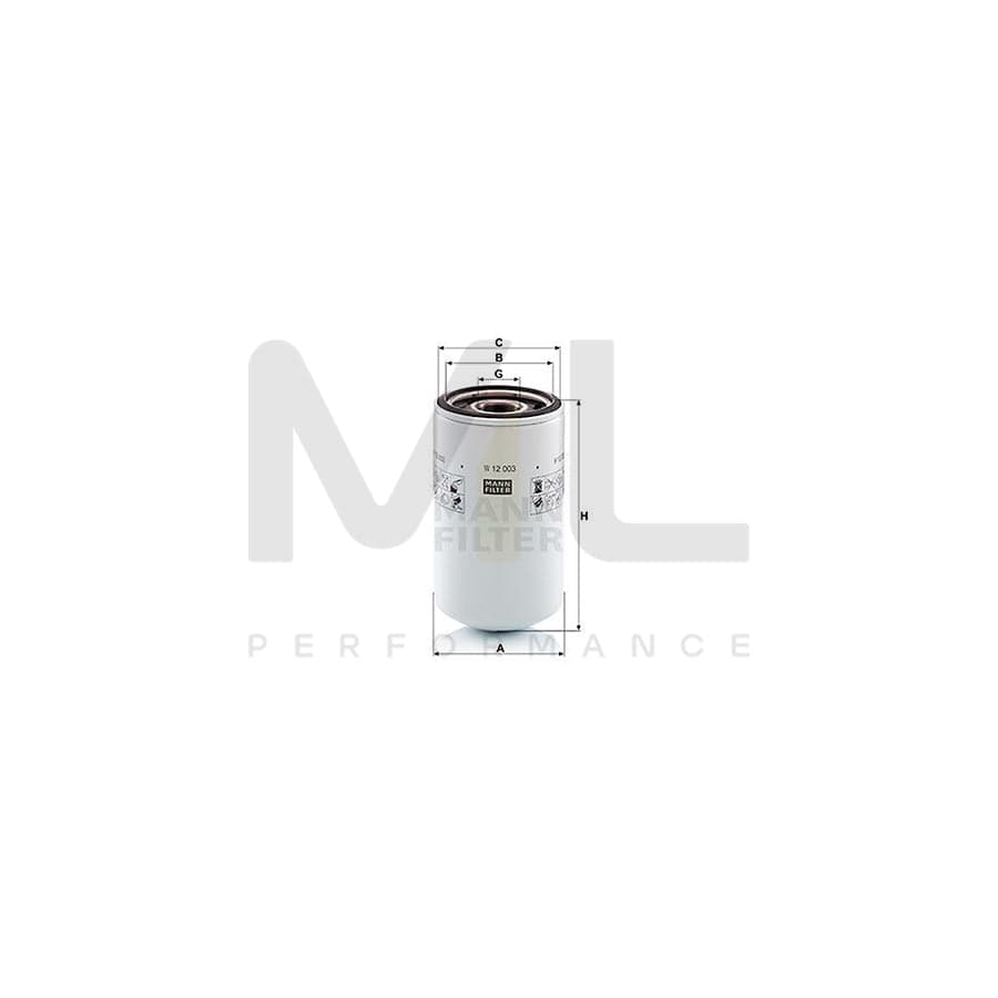 MANN-FILTER W 12 003 Oil Filter Spin-on Filter