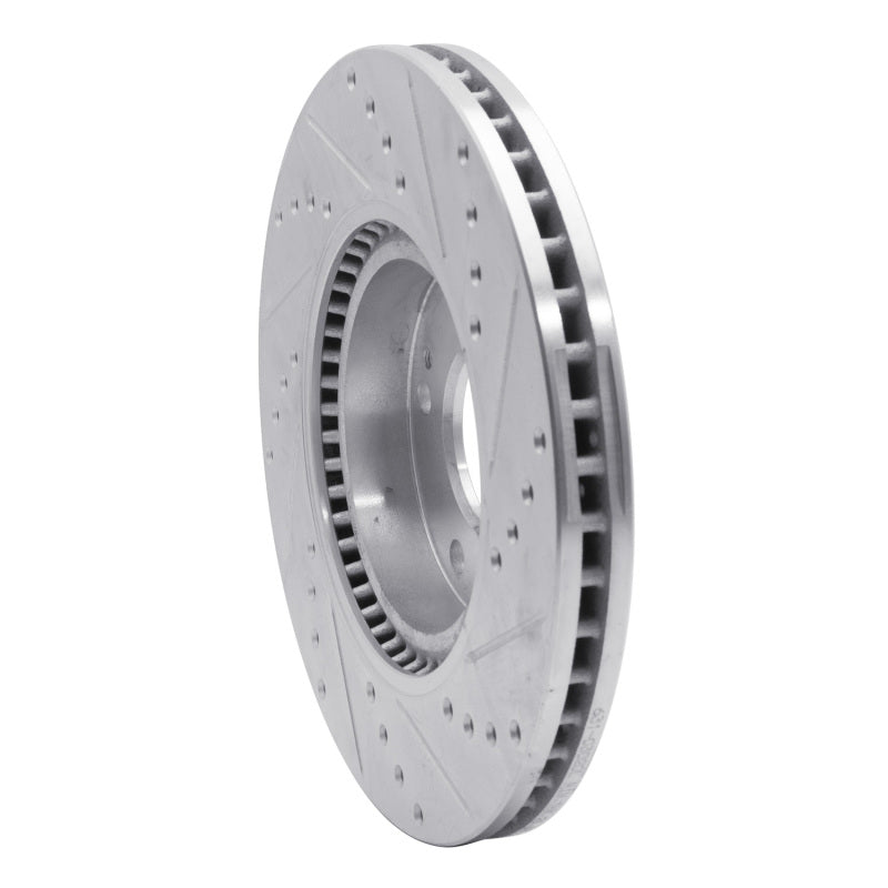 R1 Concepts R1 05-24 Hyundai Veloster Front Left Drilled & Slotted Silver Brake Rotor