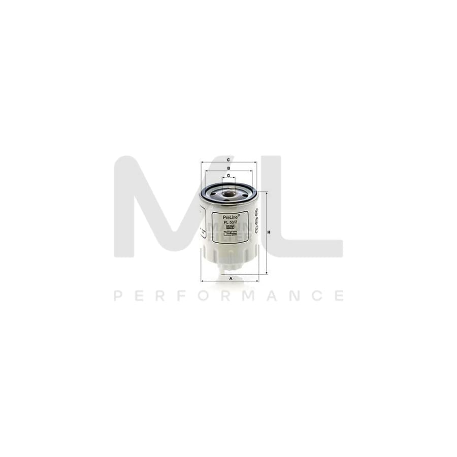 MANN-FILTER PL 50/2 Fuel filter Spin-on Filter