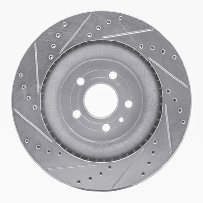 R1 Concepts R1 13-19 Ford Explorer Front Right Drilled & Slotted Silver Brake Rotor