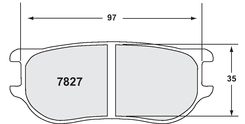 PFC 7827.83.16.44 BRAKE PADS RACE 83 CMPD 16MM ZR20, ZR24 & ZR43 S (35MM RADIAL DEPTH)