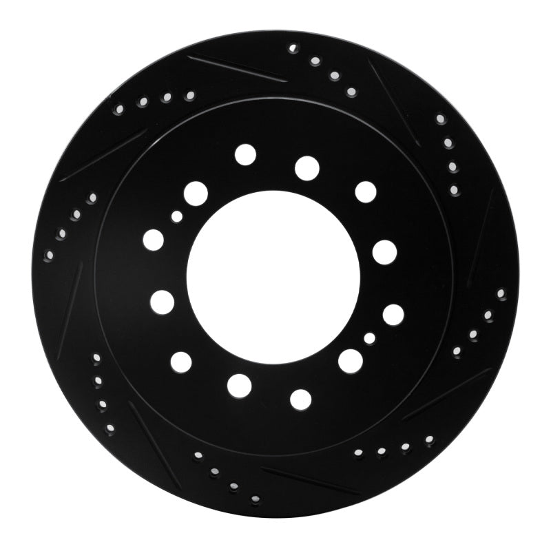 R1 Concepts R1 01-09 Lexus GX470 Rear Right Drilled & Slotted Black Brake Rotor