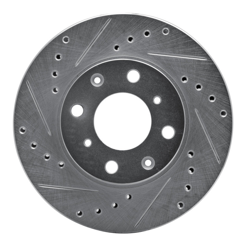 R1 Concepts R1 86-91 Acura Integra Front Left Drilled & Slotted Silver Brake Rotor