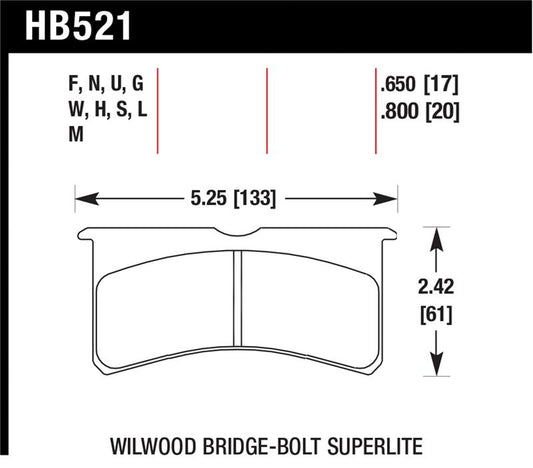 Hawk Performance Hawk Wilwood Superlite DTC-30 Race Brake Pads