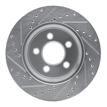 R1 Concepts R1 07-12 Dodge Nitro Front Right Drilled & Slotted Silver Brake Rotor
