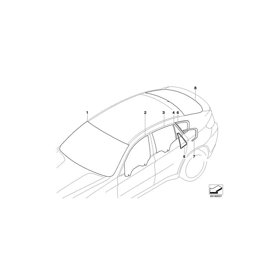 Genuine BMW 51377188320 E71 E72 Finisher, Side Window, Rear Right GLANZSCHWARZ (Inc. X6) | ML Performance US Car Parts