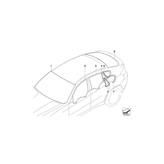 Genuine BMW 51377188320 E71 E72 Finisher, Side Window, Rear Right GLANZSCHWARZ (Inc. X6) | ML Performance US Car Parts