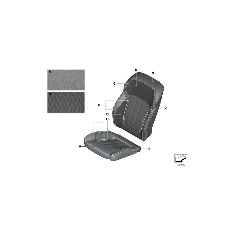 Genuine BMW 52107989890 G12 Cover For Comfort Backrest,Leather Right INDIVIDUAL (Inc. 740eX, 740Li & 730Li) | ML Performance US Car Parts