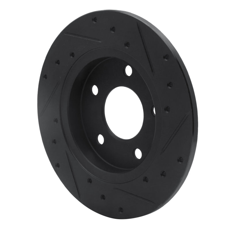 R1 Concepts R1 88-92 Dodge Monaco Rear Left Drilled & Slotted Black Brake Rotor