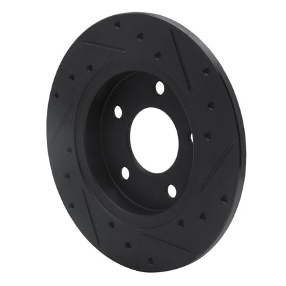 R1 Concepts R1 88-92 Dodge Monaco Rear Left Drilled & Slotted Black Brake Rotor