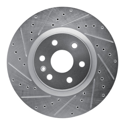 R1 Concepts R1 10-16 Cadillac SRX Front Left Drilled & Slotted Silver Brake Rotor