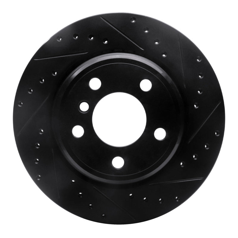 R1 Concepts R1 02-06 BMW X5 Rear Right Drilled & Slotted Black Brake Rotor