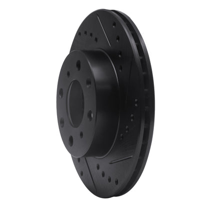 R1 Concepts R1 84-90 Honda Accord Sedan Front Right Drilled & Slotted Black Brake Rotor