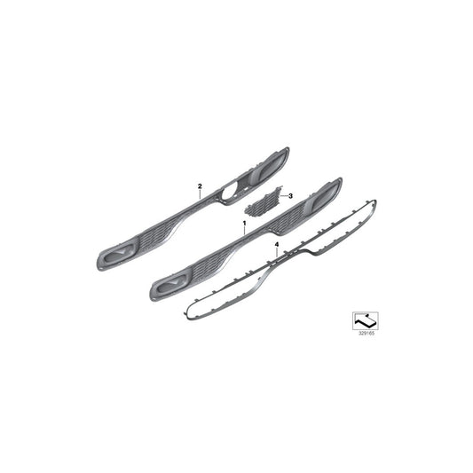 Genuine BMW Mini 51127365091 F56 F55 Grill For Bumper, Rear HTV (Inc. Cooper S & Cooper SD) | ML Performance US Car Parts