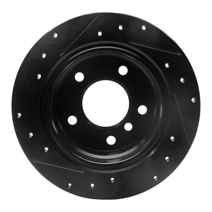 R1 Concepts R1 96-02 BMW Z3 Rear Right Drilled & Slotted Black Brake Rotor