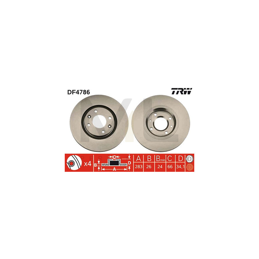 TRW DF4786 Brake Disc Vented | ML Performance Car Parts
