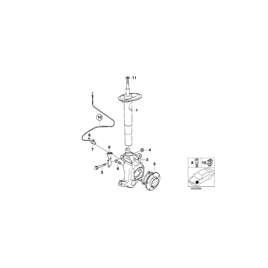 Genuine BMW 31181163118 E39 Left Abs/Bva Tube Bracket (Inc. M5) | ML Performance US Car Parts