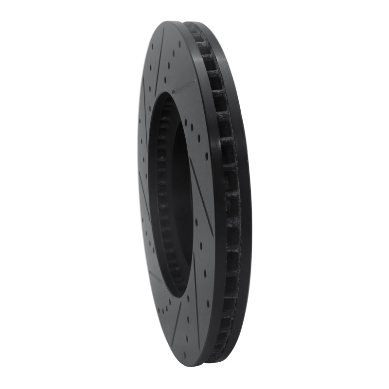 R1 Concepts R1 03-05 Nissan Maxima Front Right Drilled & Slotted Black Brake Rotor