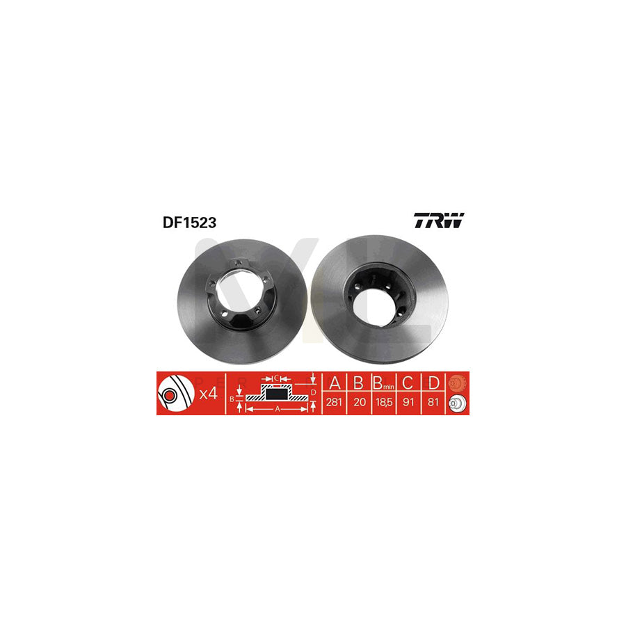 TRW DF1523 Brake Disc for VW LT Solid | ML Performance Car Parts