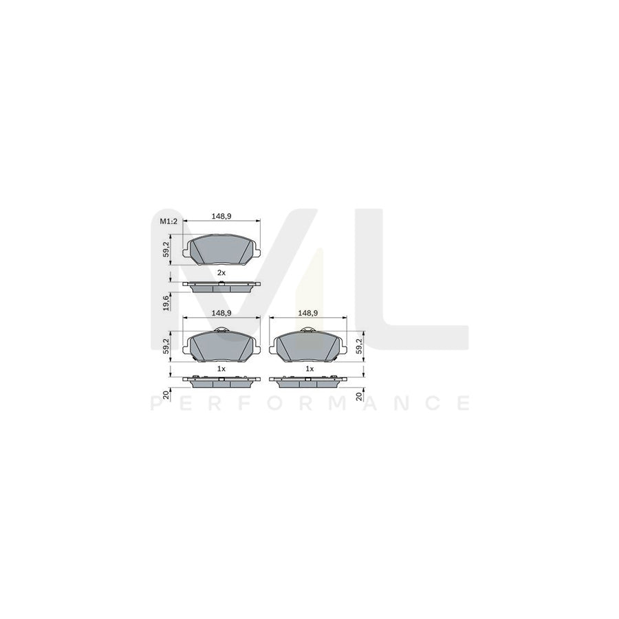 Bosch 0986424862 Brake Pad Set BP2485 | ML Performance Car Parts