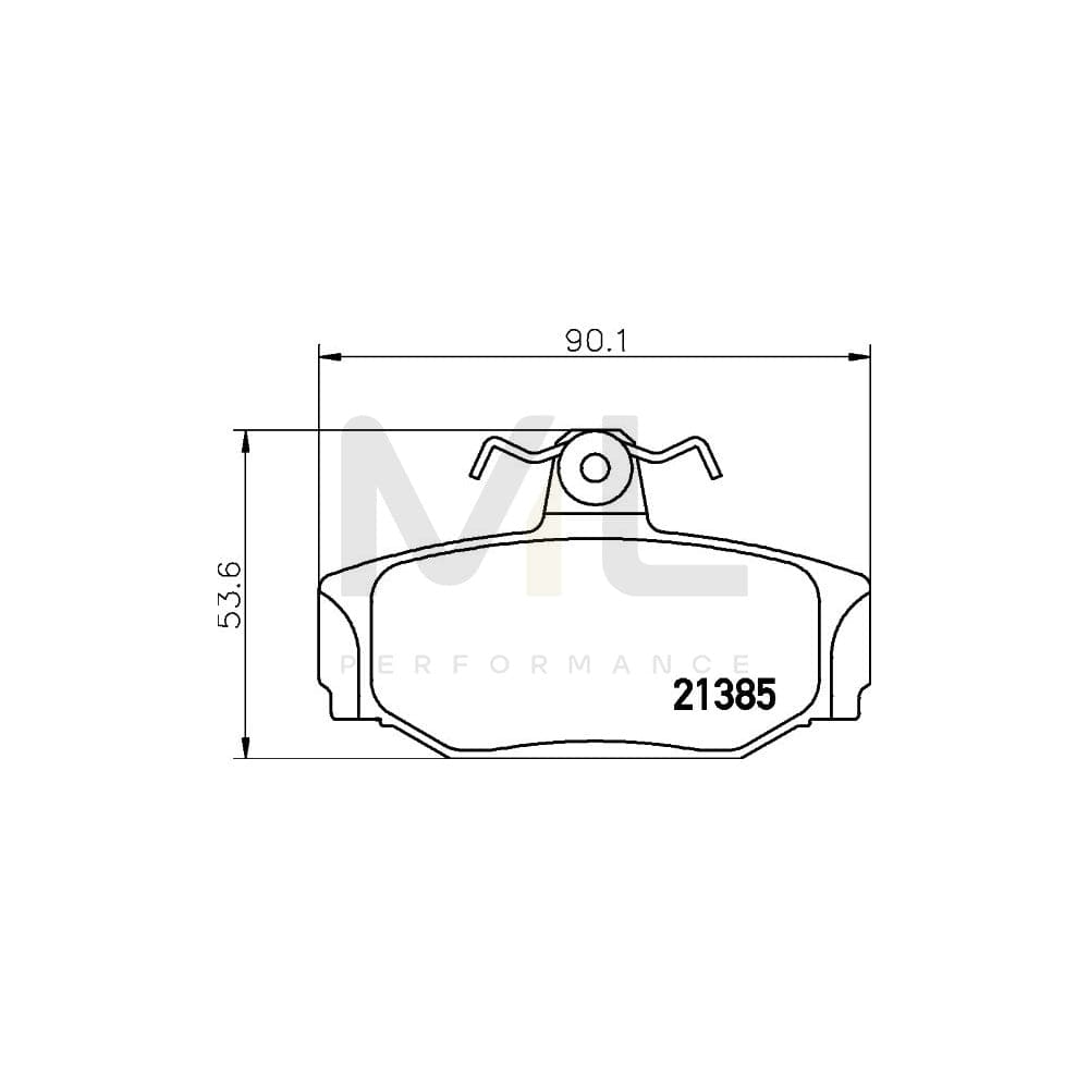 Hella 8DB 355 017-991 Brake Pad Set Not Prepared For Wear Indicator, With Brake Caliper Screws