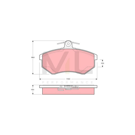 TRW Gdb854 Brake Pad Set Not Prepared For Wear Indicator | ML Performance Car Parts