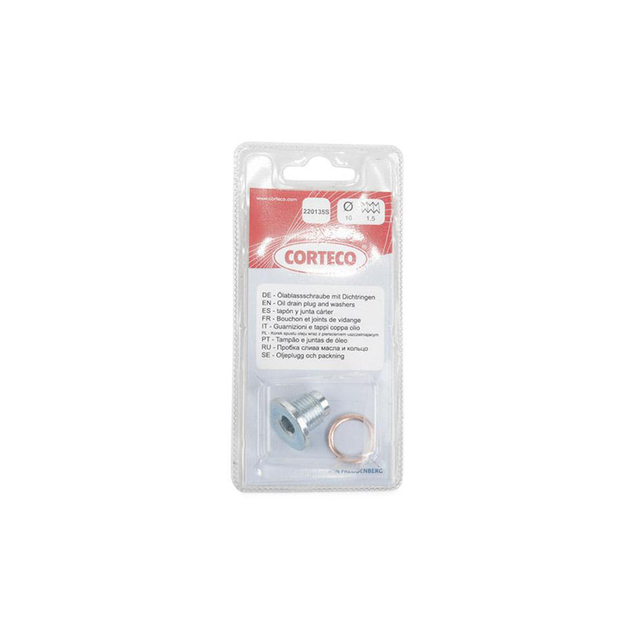 Corteco 220135S Sealing Plug, Oil Sump