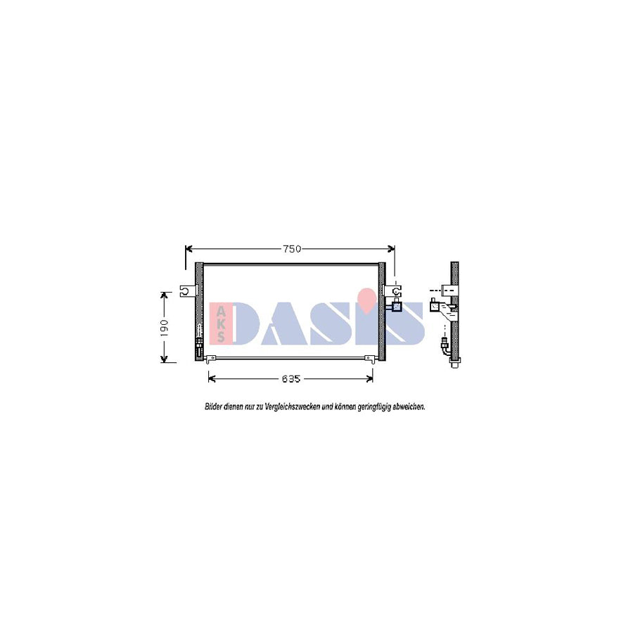 AKS Dasis 072002N Air Conditioning Condenser for Nissan Almera