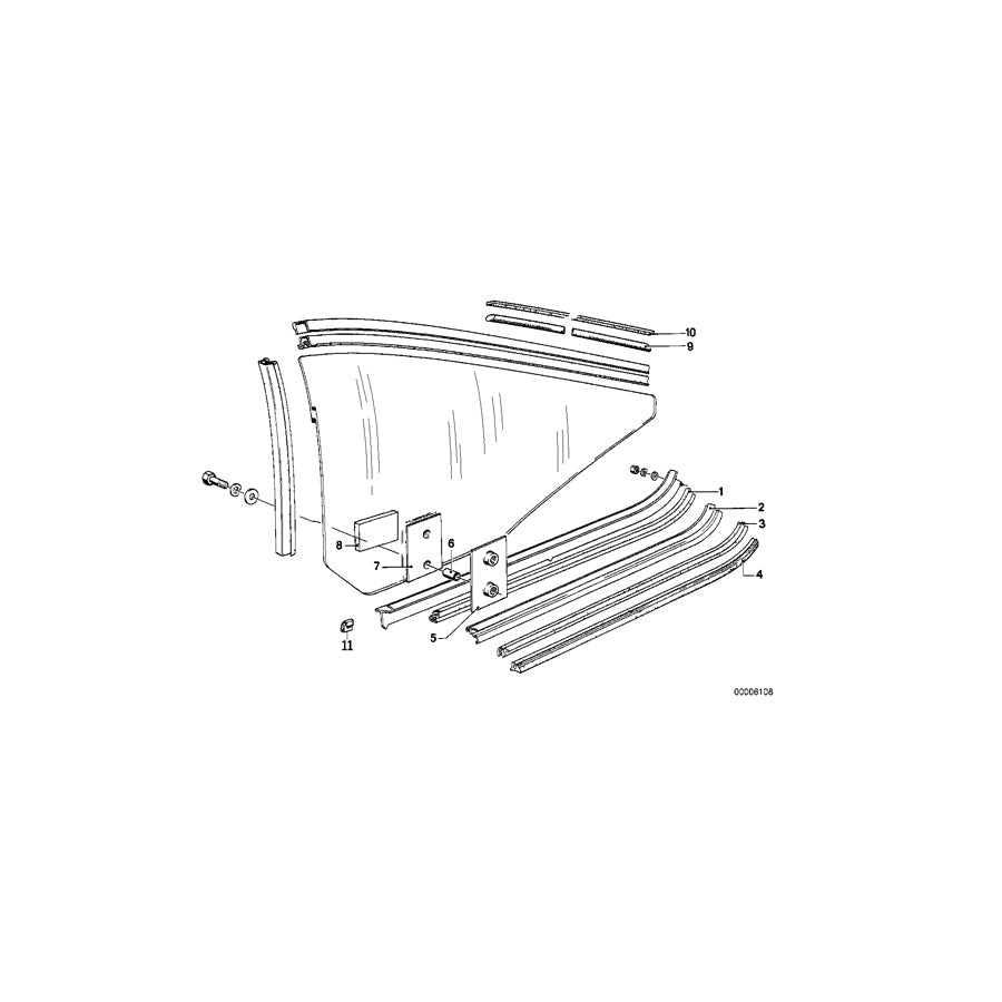 Genuine BMW 51371961665 E24 Door Weather Strip Outer Left SCHWARZ (Inc. 633CSi, M635CSi & 628CSi) | ML Performance US Car Parts