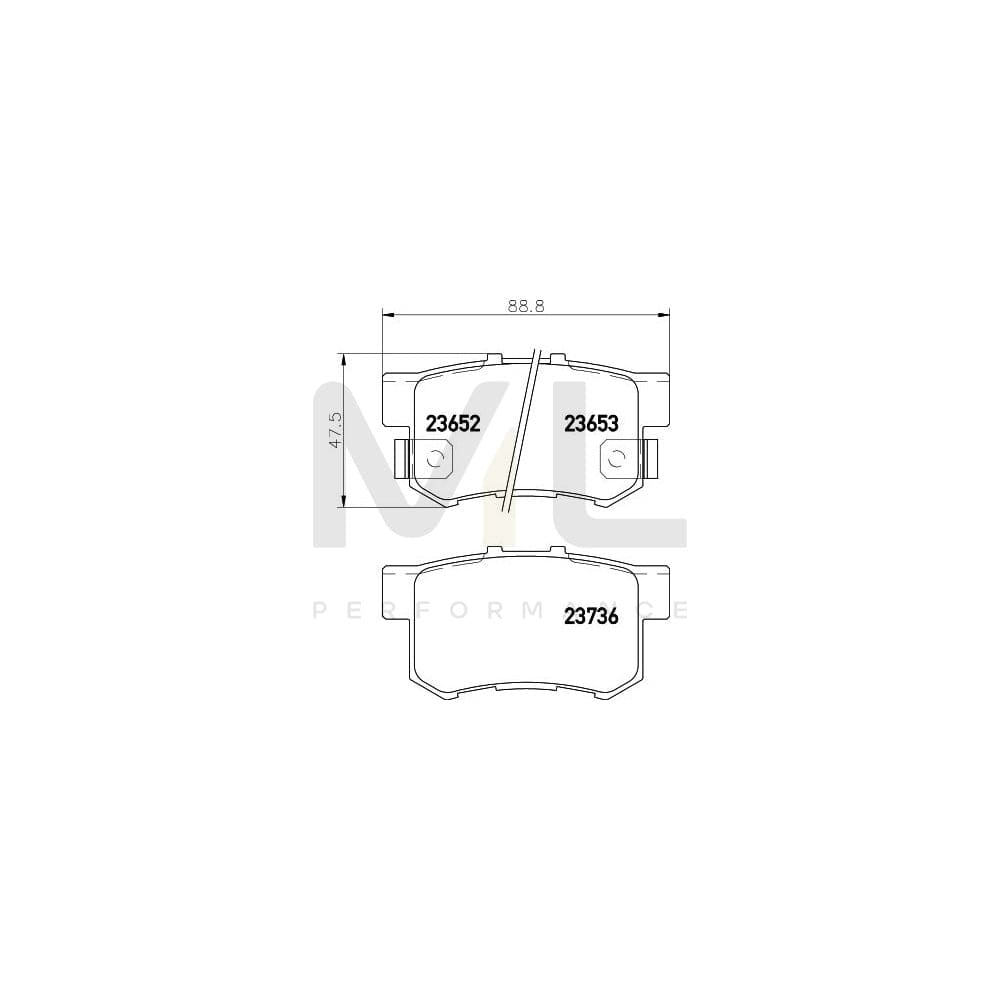 Hella 8DB 355 009-581 Brake Pad Set With Acoustic Wear Warning