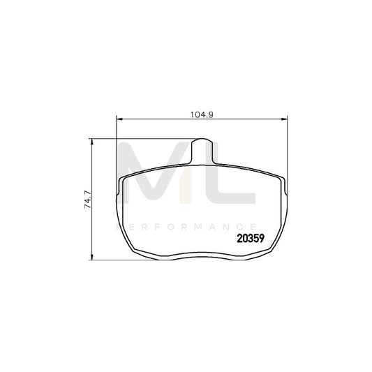 Hella 8DB 355 006-361 Brake Pad Set Not Prepared For Wear Indicator, With Accessories