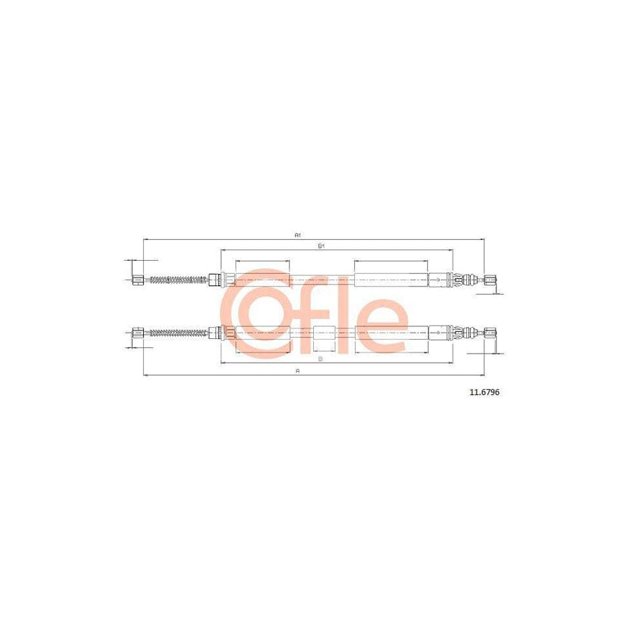 Cofle 92.11.6796 Hand Brake Cable for Renault Espace III (Je)