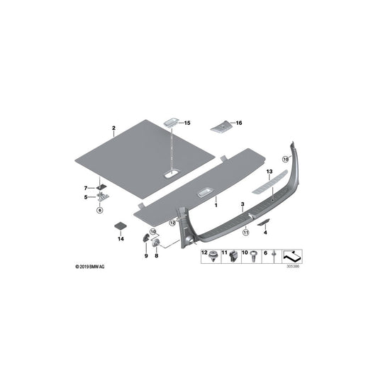 Genuine BMW 51477327413 F31 Floor Panel Insert, Trunk, Rear OYSTER (Inc. 318dX, 325d & 335i) | ML Performance US Car Parts
