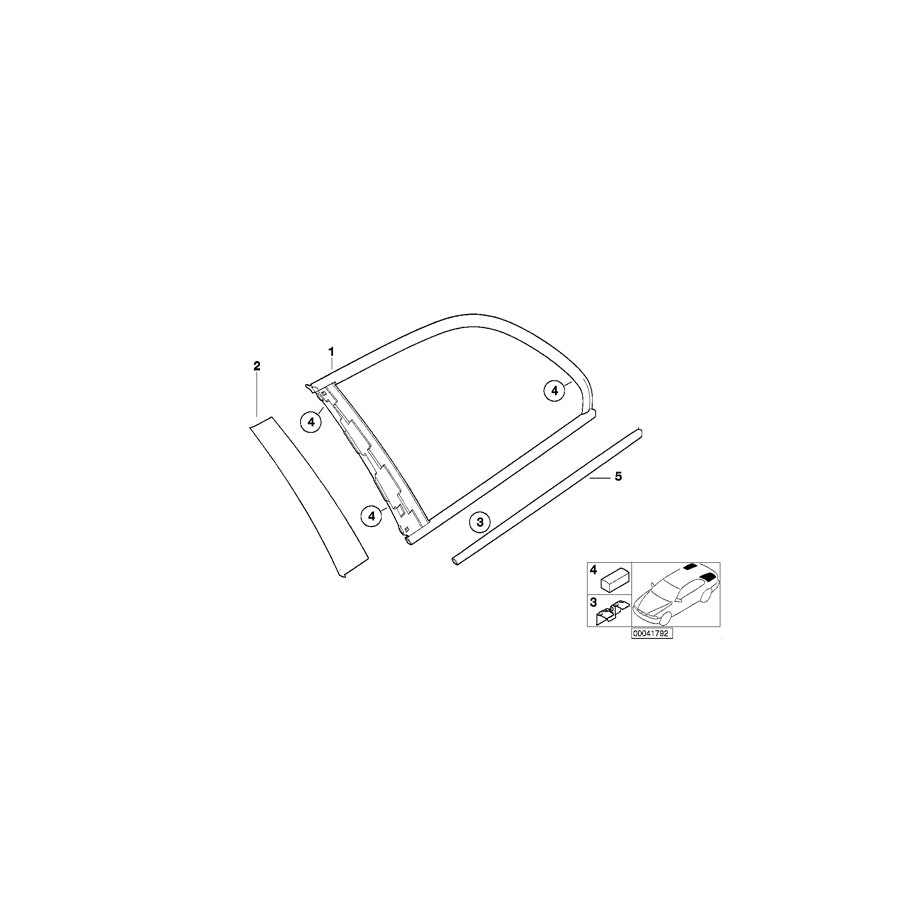 Genuine BMW 51368194746 E46 Finisher, Side Window, Rear Right CHROM (Inc. 316i, 318d & 320i) | ML Performance US Car Parts