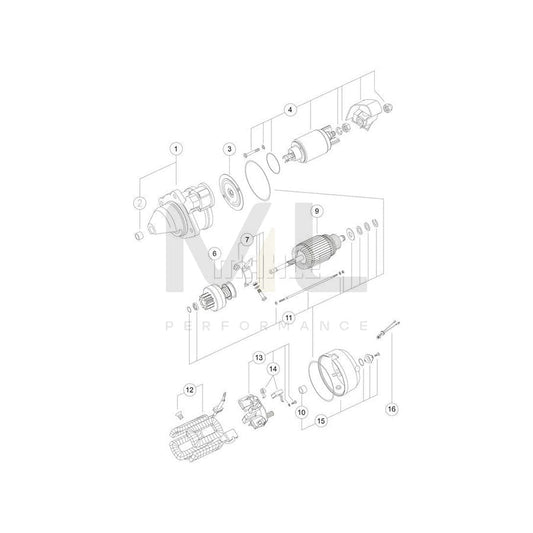 MAHLE ORIGINAL MS 332 Starter motor 12V 3,0kW, Teeth Quant.: 9 | ML Performance Car Parts