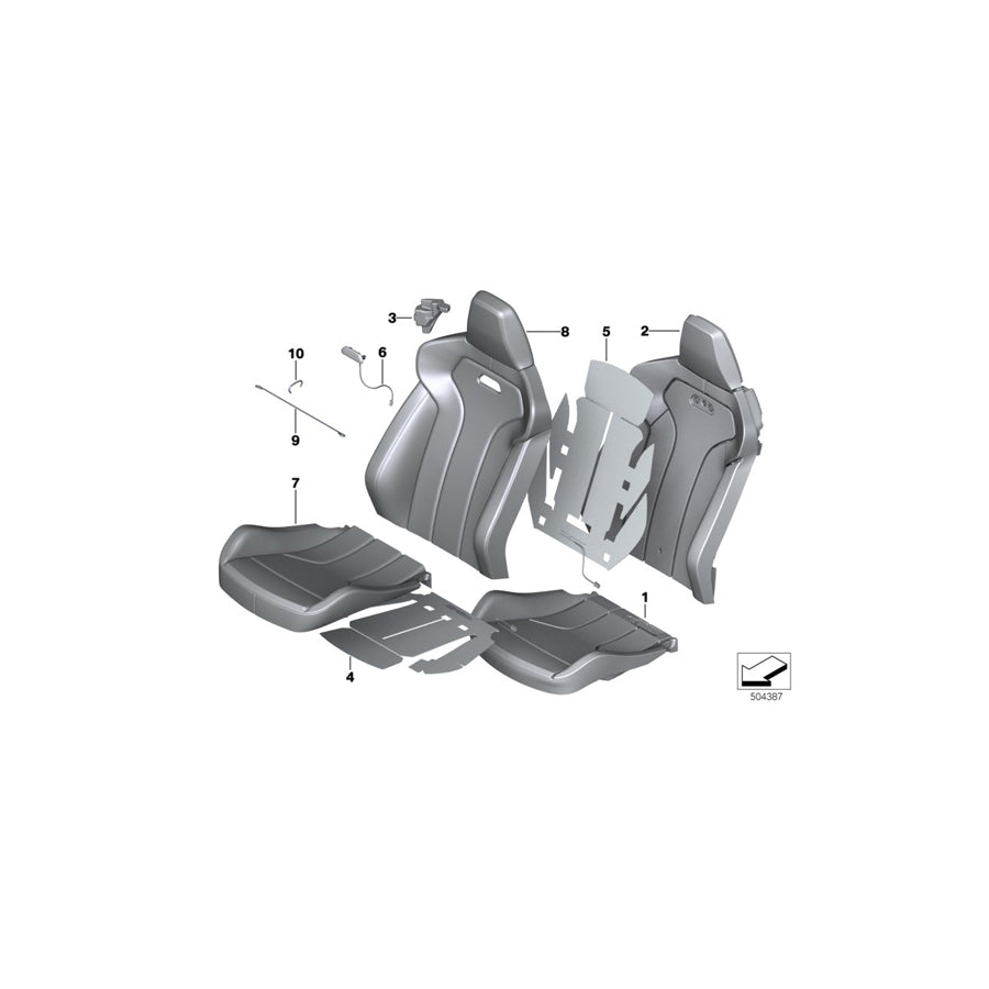 Genuine BMW 52108058460 F87 Insert, Backrest RECHTS (Inc. M2 Competition) | ML Performance US Car Parts