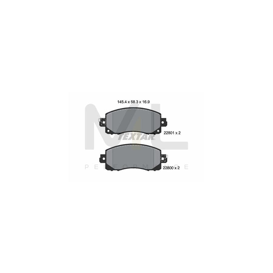 TEXTAR 2280001 Brake pad set with acoustic wear warning | ML Performance Car Parts