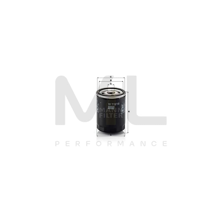 MANN-FILTER W 713/18 Oil Filter Spin-on Filter