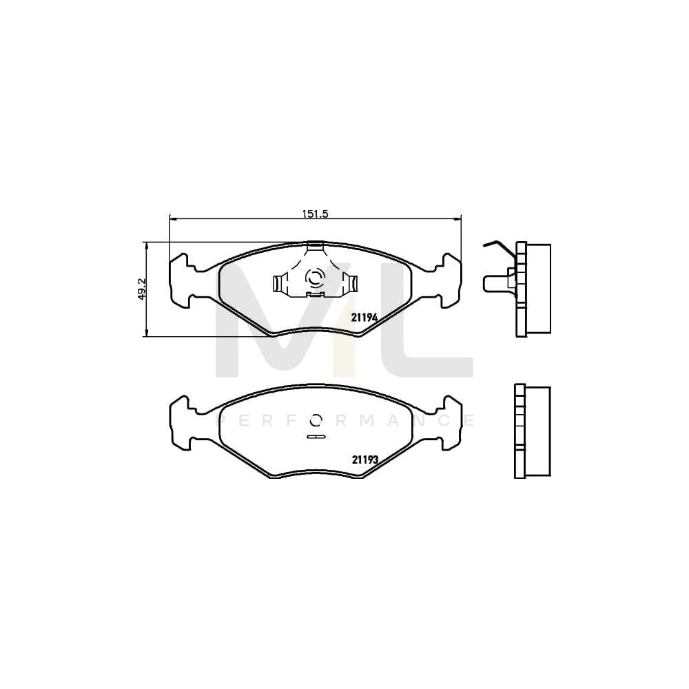 Hella 8DB 355 007-441 Brake Pad Set Not Prepared For Wear Indicator
