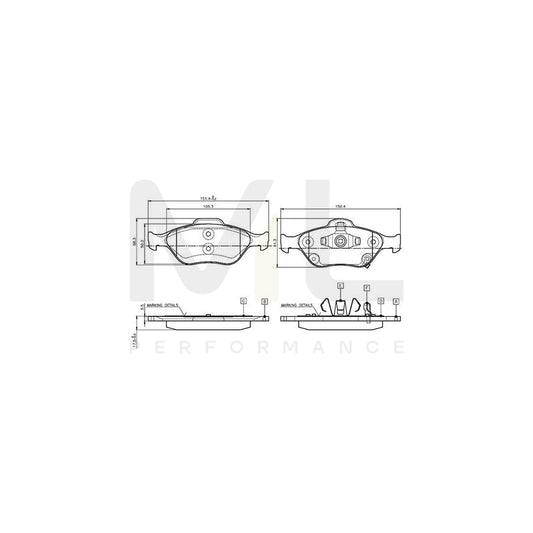 Bosch 0986Tb3016 Brake Pad Set Excl. Wear Warning Contact, With Accessories  | ML Performance Car Parts