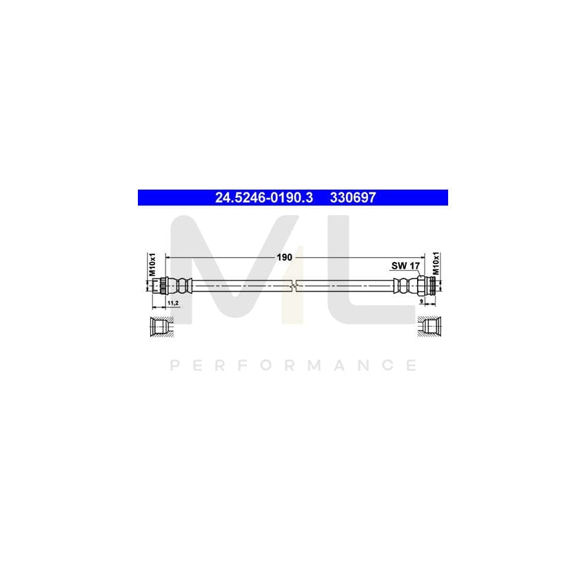 ATE 24.5246-0190.3 Brake Hose 190mm