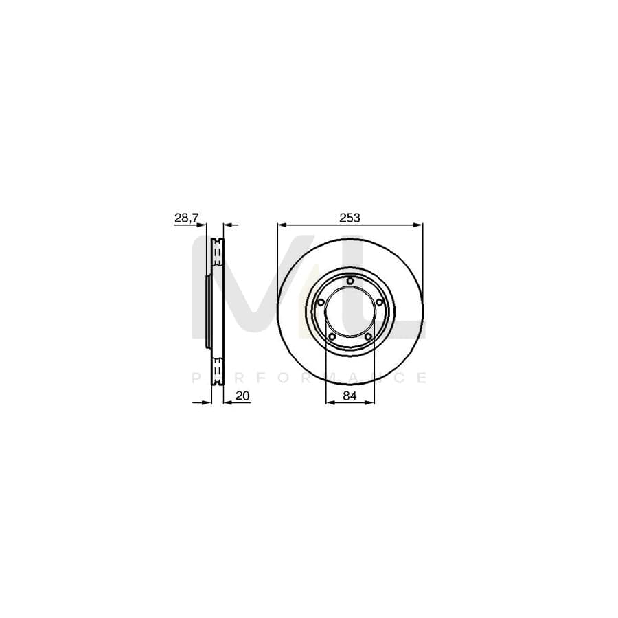 BOSCH 0 986 478 664 Brake Disc Internally Vented, Vented, Oiled | ML Performance Car Parts