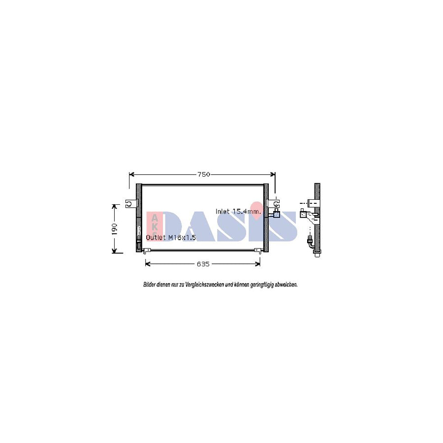 AKS Dasis 072010N Air Conditioning Condenser for Nissan Almera