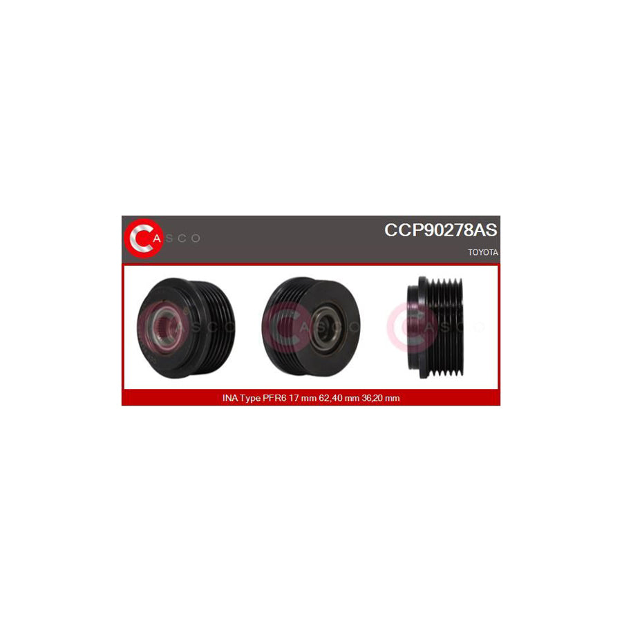 Casco Ccp90278As Pulley, Alternator For Toyota Yaris Ii Hatchback (Xp9)