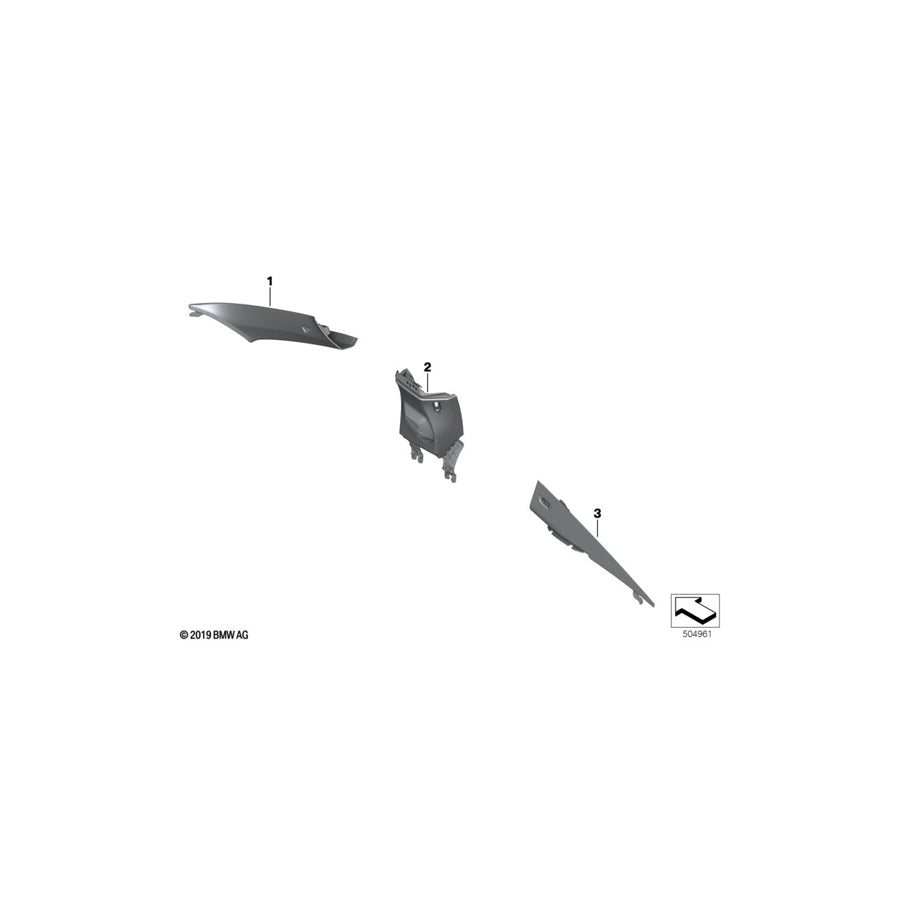 Genuine BMW 51437995461 F92 G15 Trim, A-Pillar, Alcantara, Left ELFENBEINWEISS (Inc. M850iX, 840i & 840iX) | ML Performance US Car Parts
