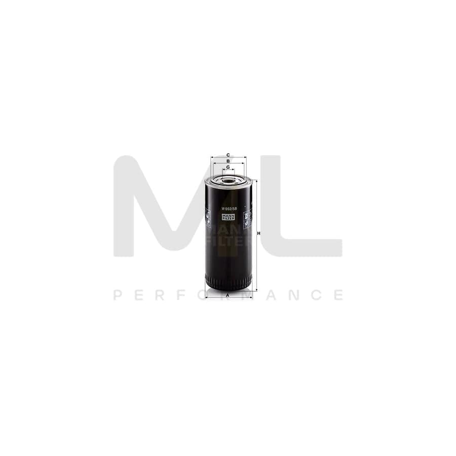 MANN-FILTER W 962/58 Oil Filter Spin-on Filter