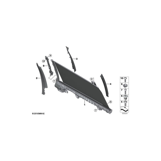 Genuine BMW 51357482515 G07 B-Pillar Finisher, Outer Left (Inc. X7 50iX, X7 40iX & X7 M50dX) | ML Performance US Car Parts